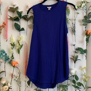 High neck, royal blue tank top